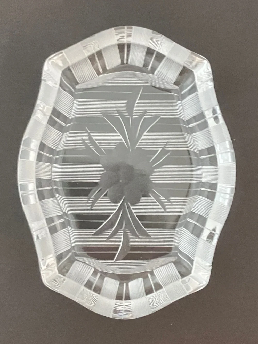 Flower Heisey Yeoman Ashtray, Pin, Rings Tray  Oval Trinket Dish
